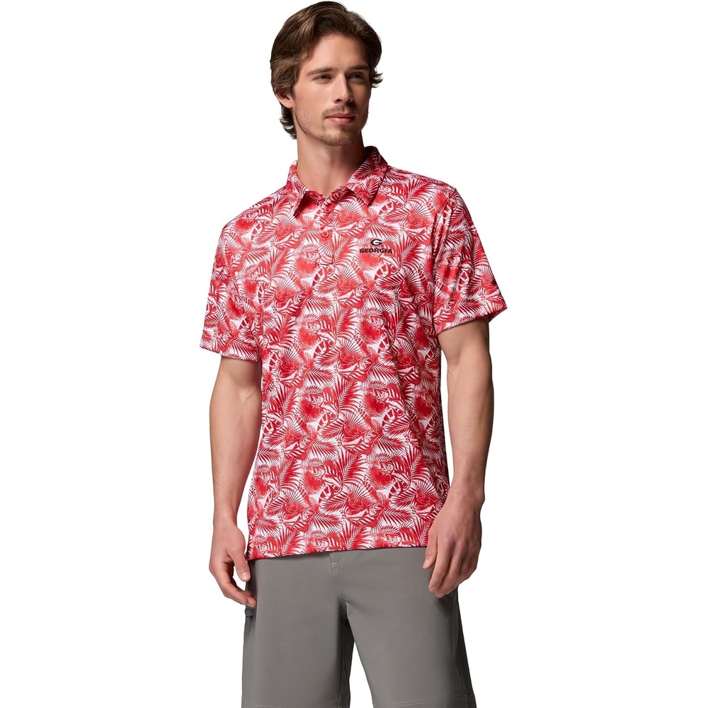 image:imageColumbia Mens Collegiate Super Terminal Tackle PoloUga Bright Red Roosters