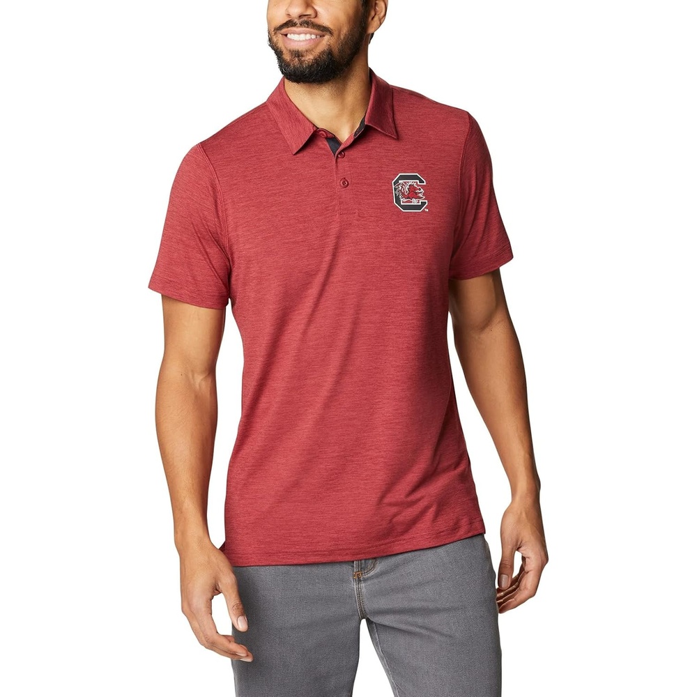 image:imageColumbia Mens Collegiate Tech Trail PoloSc  Beet