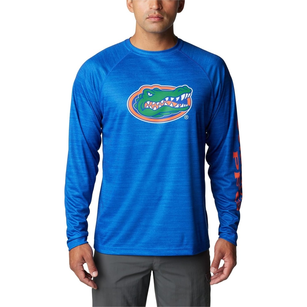 image:imageColumbia Mens Collegiate Terminal Tackle Heather Long Sleeve ShirtFla Azul Heather