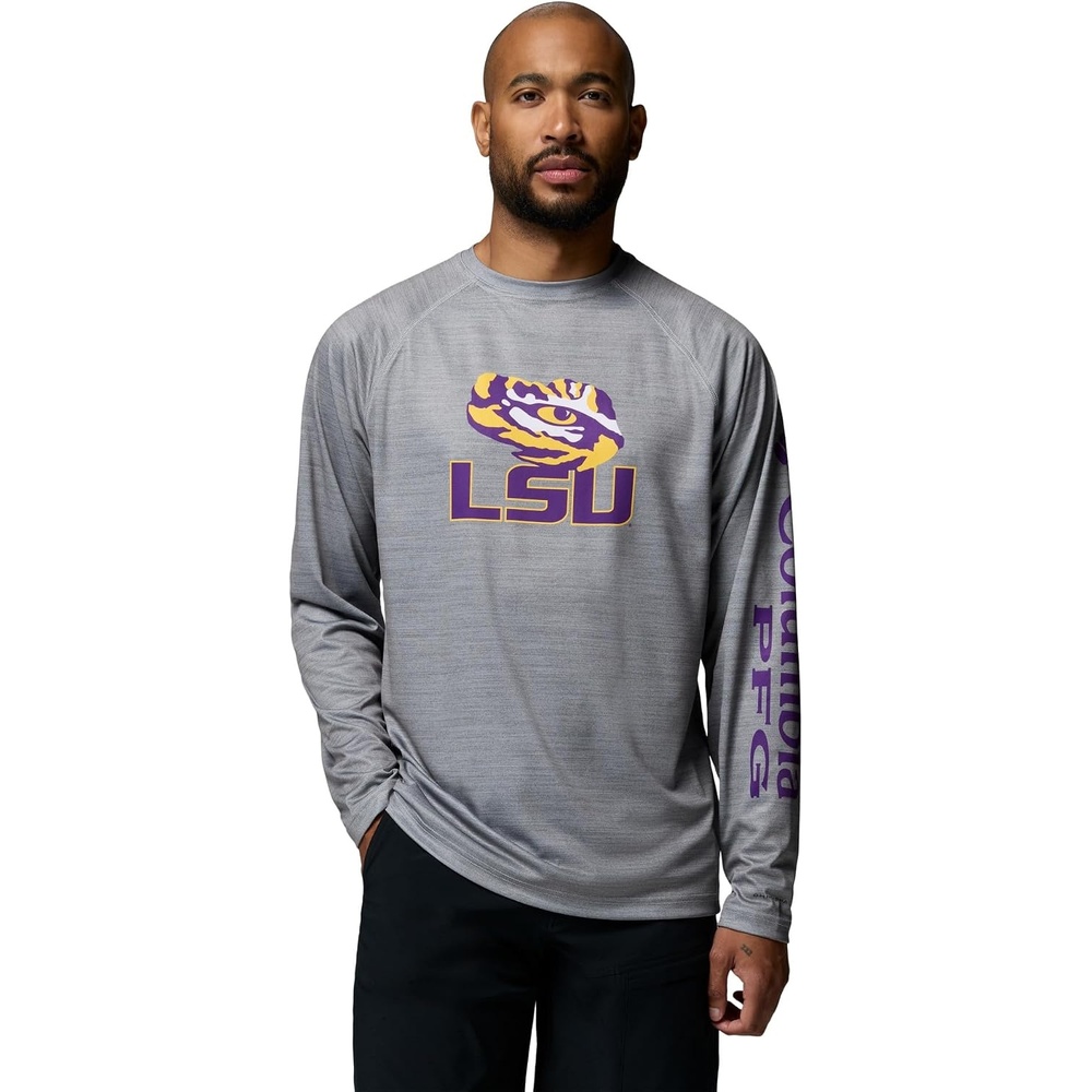 image:imageColumbia Mens Collegiate Terminal Tackle Heather Long Sleeve ShirtLsu Columbia Grey Heather