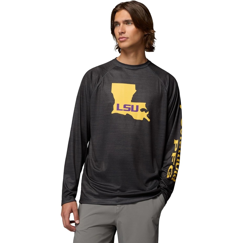 image:imageColumbia Mens Collegiate Terminal Tackle Heather Long Sleeve ShirtLsu Shark Heather