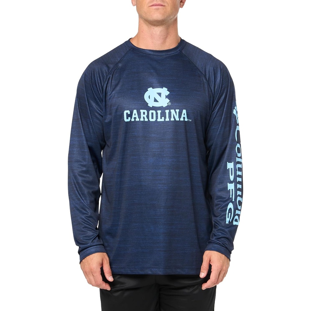 image:imageColumbia Mens Collegiate Terminal Tackle Heather Long Sleeve ShirtNc Collegiate Navy Heather