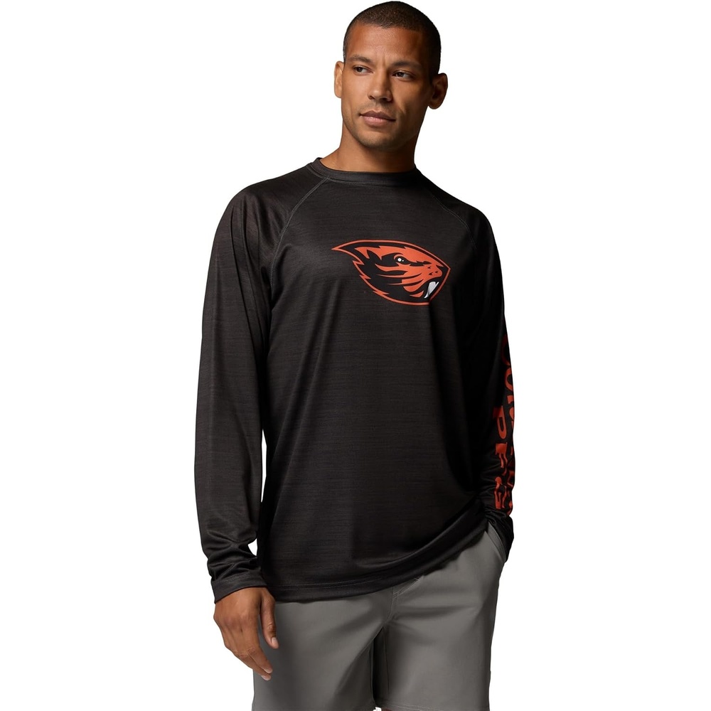image:imageColumbia Mens Collegiate Terminal Tackle Heather Long Sleeve ShirtOsu Shark Heather