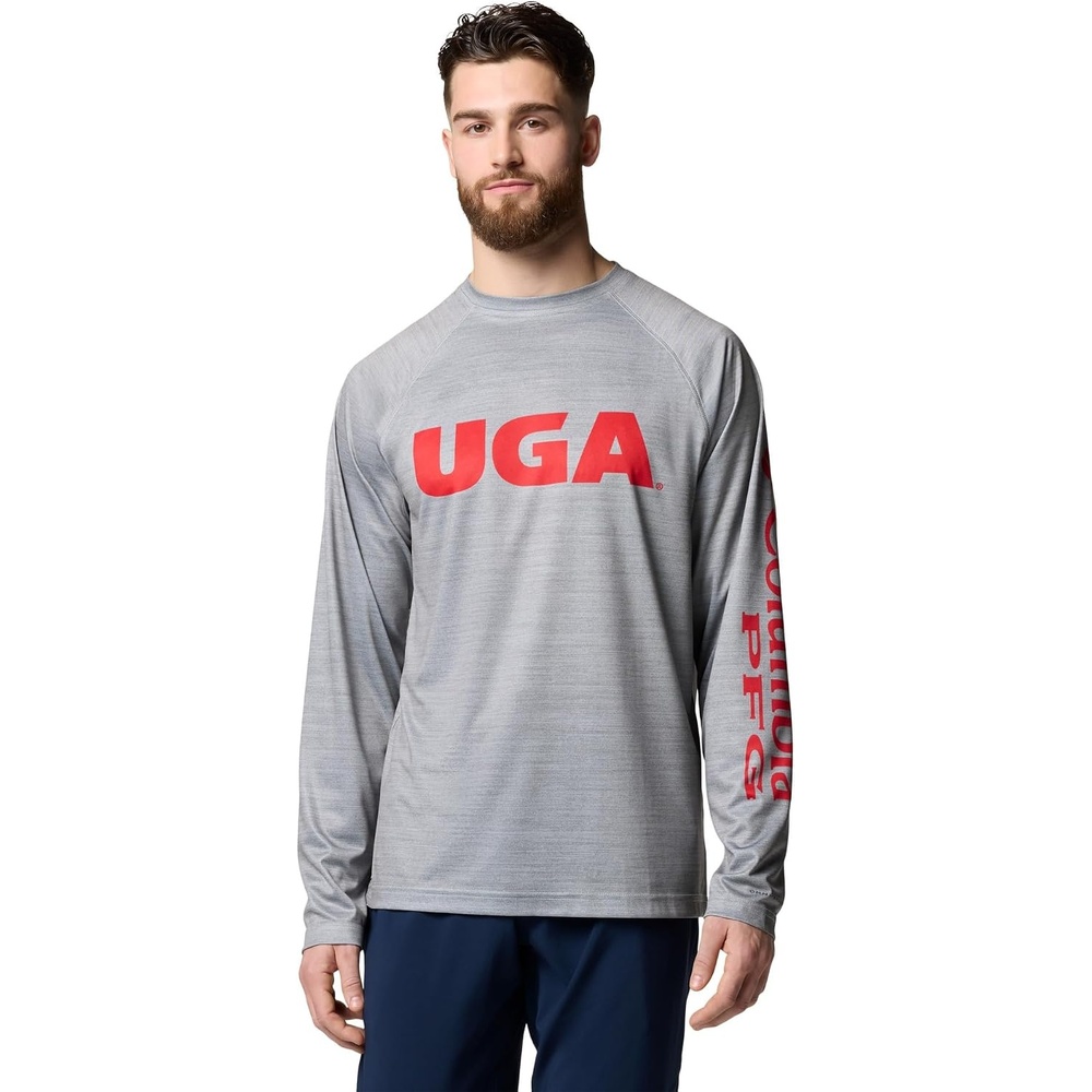 image:imageColumbia Mens Collegiate Terminal Tackle Heather Long Sleeve ShirtUga Columbia Grey Heather