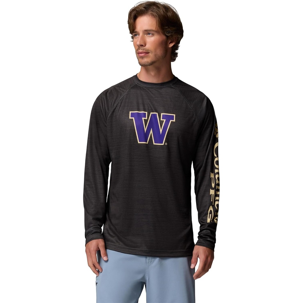 image:imageColumbia Mens Collegiate Terminal Tackle Heather Long Sleeve ShirtUw Shark Heather
