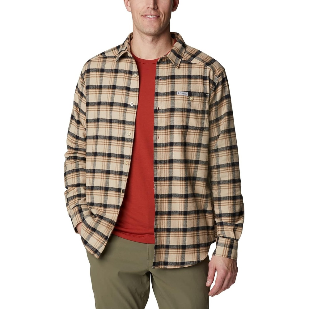 image:imageColumbia Mens Cornell Woods Flannel Long Sleeve ShirtAncient Fossil Med Window Tartan