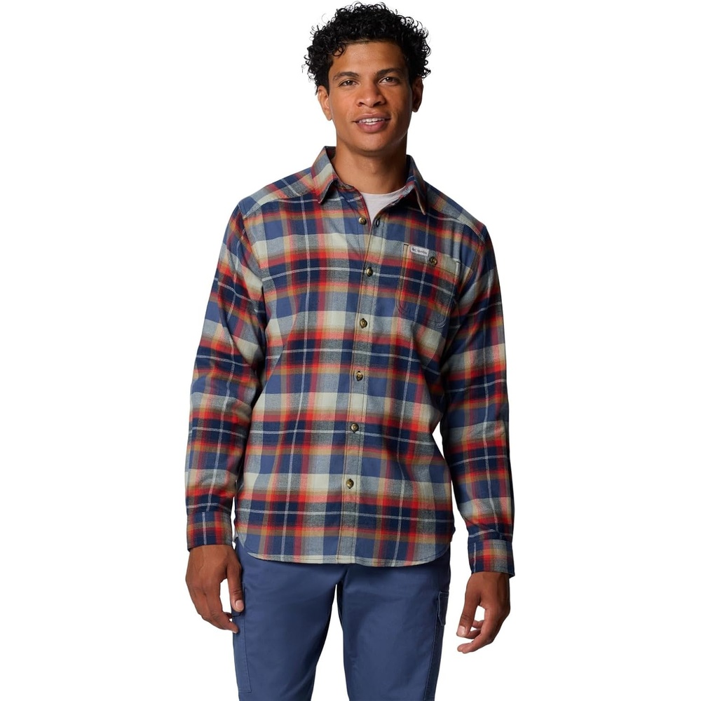 image:imageColumbia Mens Cornell Woods Flannel Long Sleeve ShirtCollegiate Navy Classic Multi Tartan