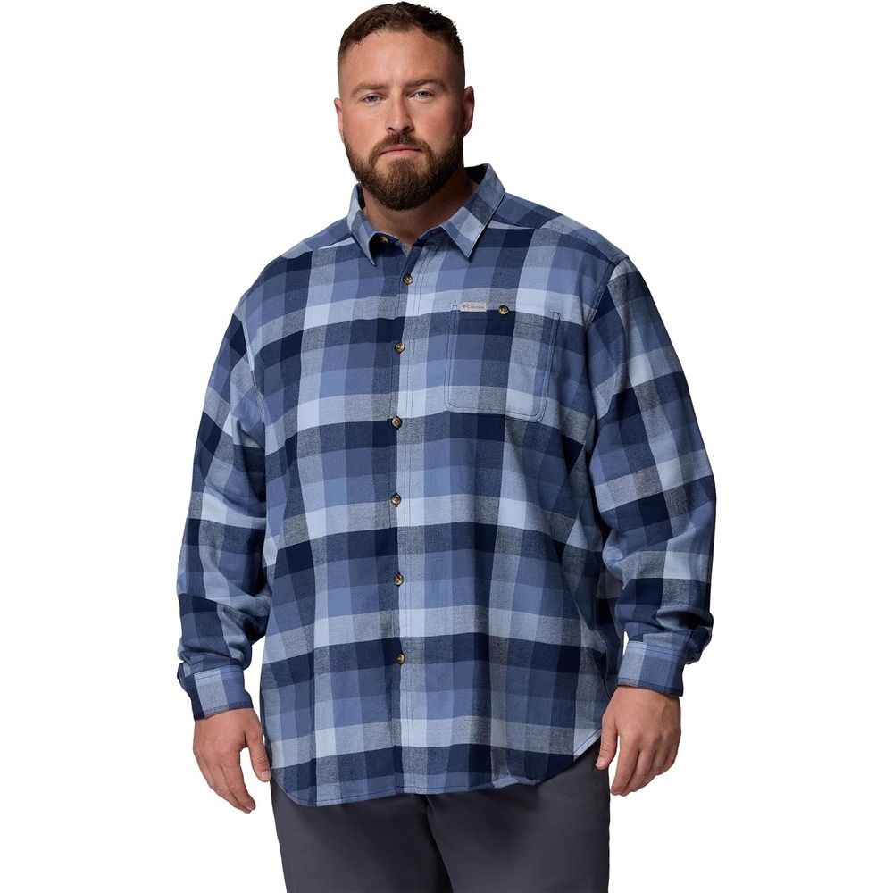 image:imageColumbia Mens Cornell Woods Flannel Long Sleeve ShirtCollegiate Navy Multi Buffalo Check