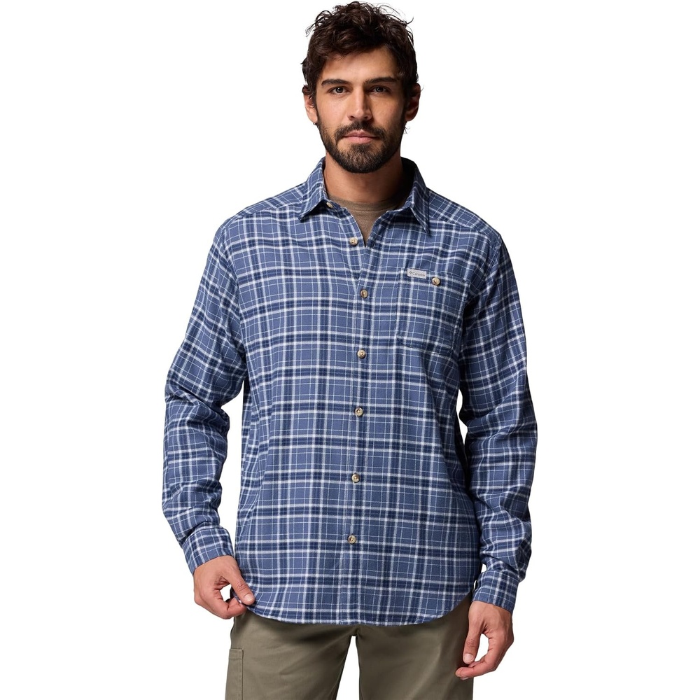 image:imageColumbia Mens Cornell Woods Flannel Long Sleeve ShirtDark Mountain Quad Check