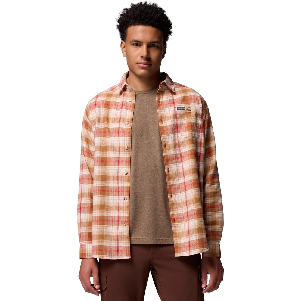 image:imageColumbia Mens Cornell Woods Flannel Long Sleeve ShirtMtn Red Backland Tartan