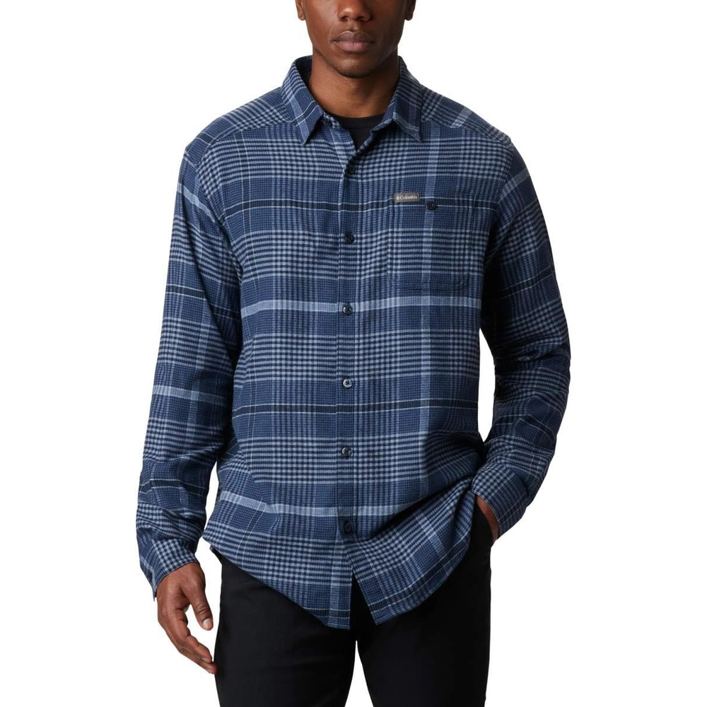 image:imageColumbia Mens Cornell Woods Flannel Long Sleeve ShirtNight Tide Ombre Plaid