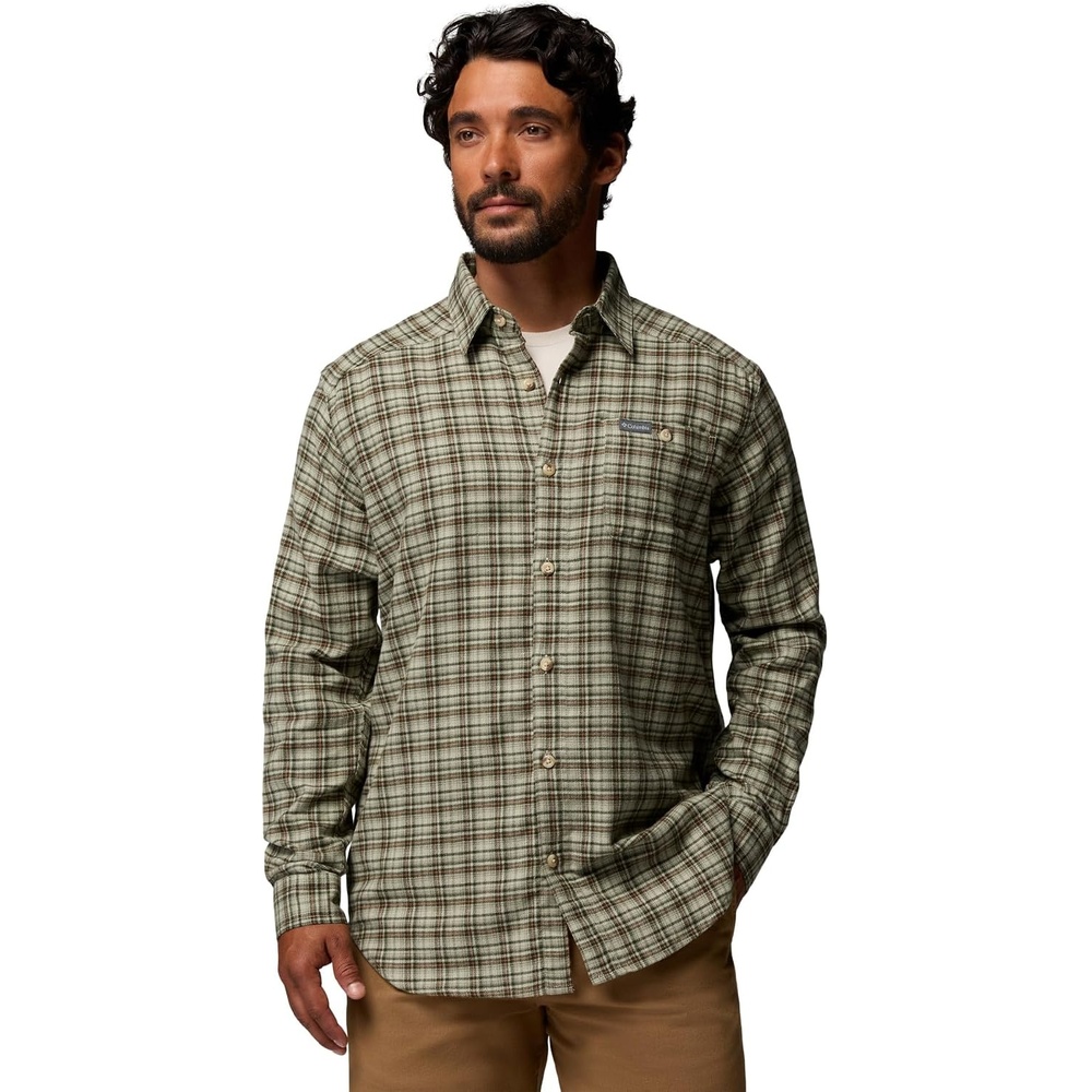 image:imageColumbia Mens Cornell Woods Flannel Long Sleeve ShirtSafari Cozy Check