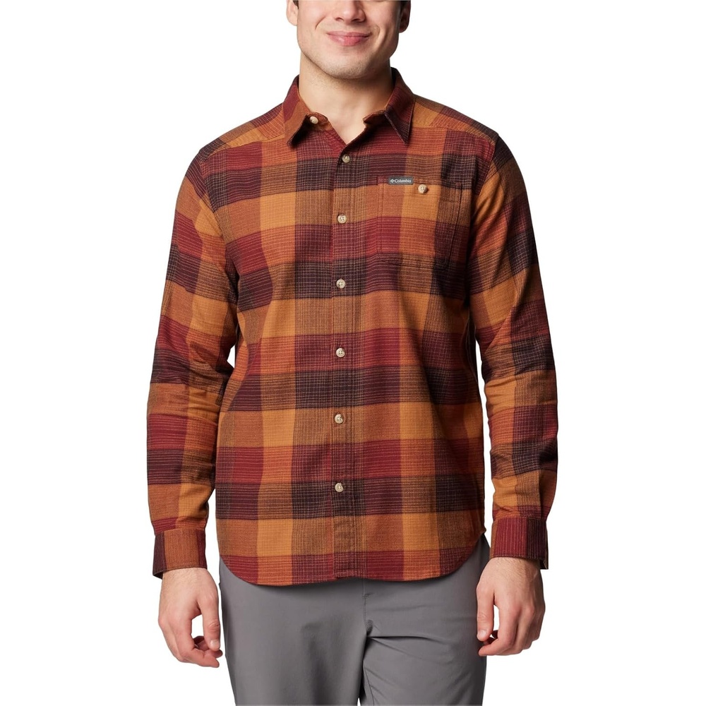 image:imageColumbia Mens Cornell Woods Flannel Long Sleeve ShirtSpice Ombre Buffalo
