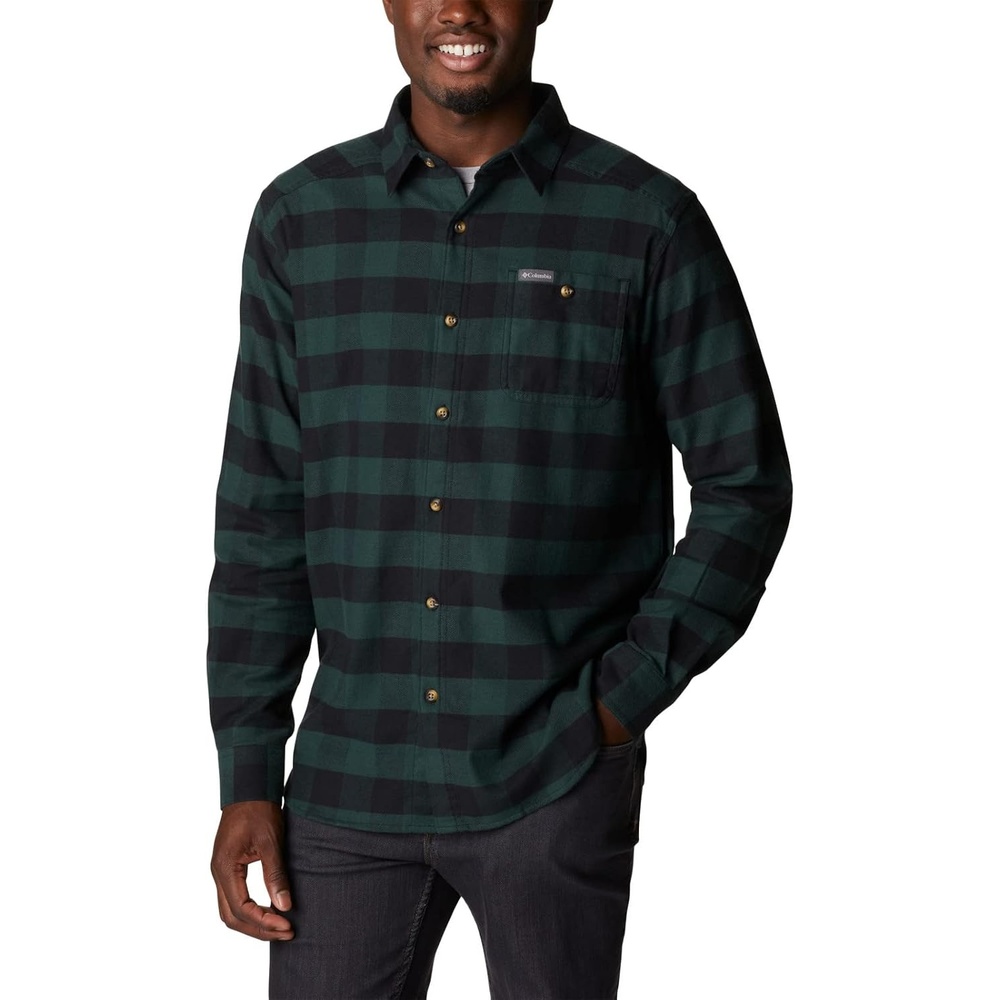 image:imageColumbia Mens Cornell Woods Flannel Long Sleeve ShirtSpruce Buffalo Check