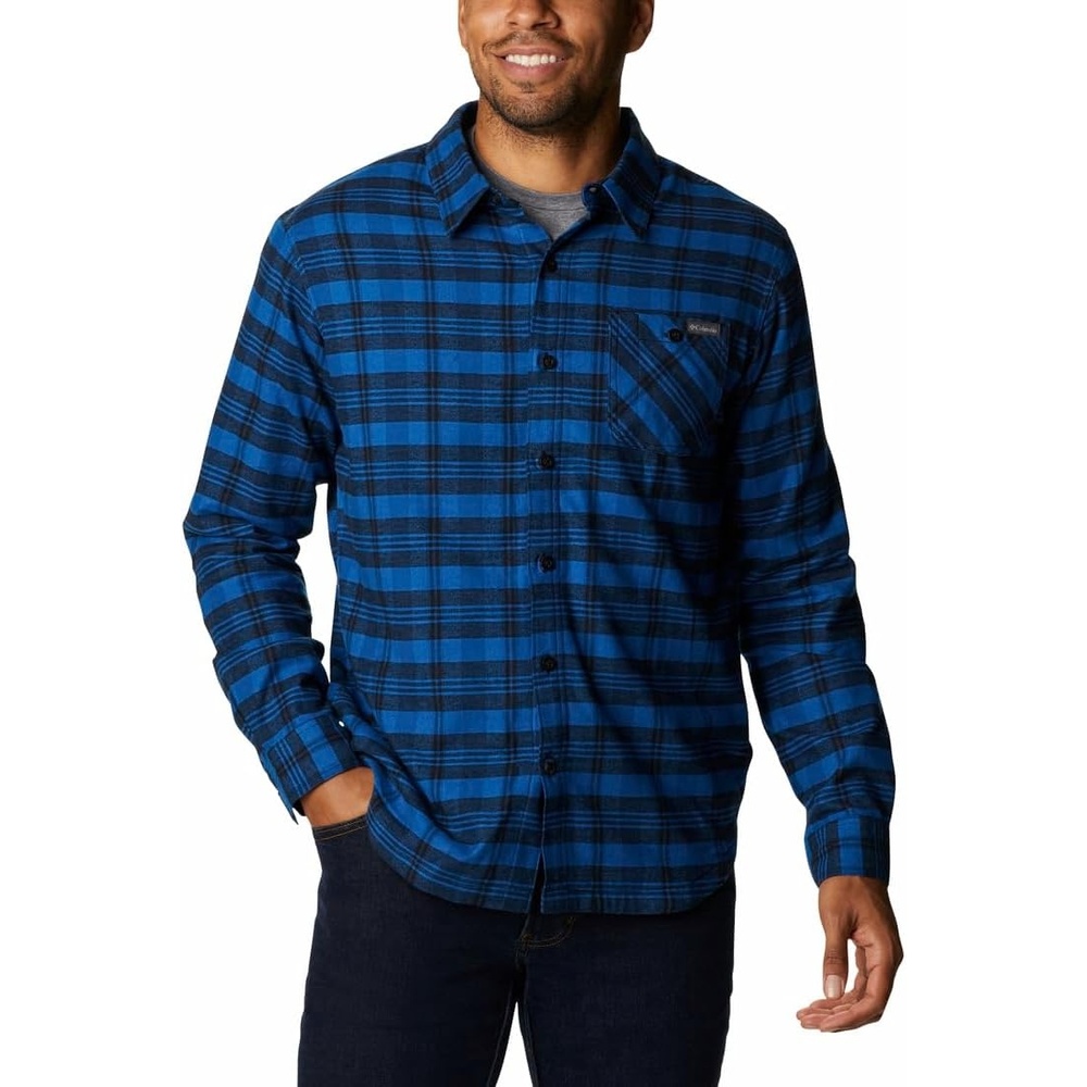image:imageColumbia Mens Cornell Woods Fleece Lined Shirt JacketBright Indigo Medium Tartan