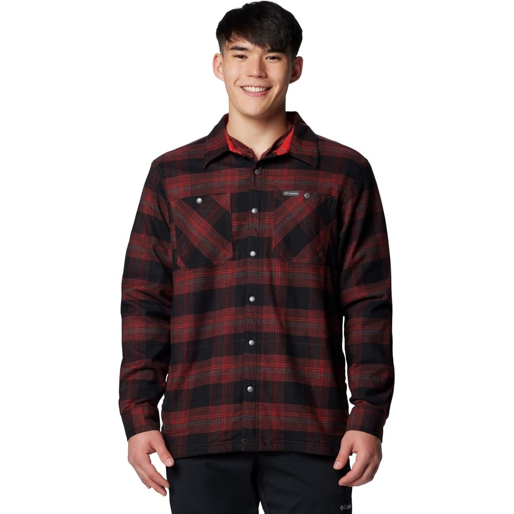 image:imageColumbia Mens Cornell Woods Fleece Lined Shirt JacketSpice Buffalo Tartan