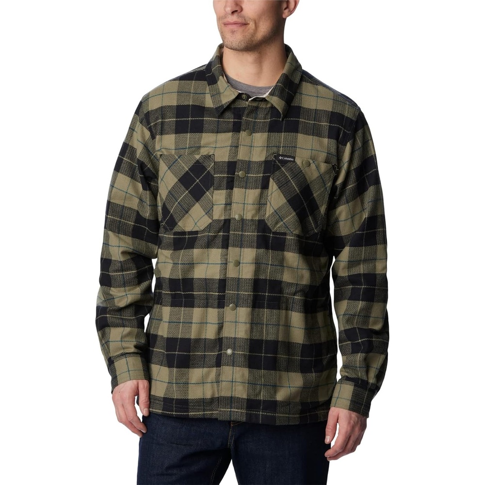 image:imageColumbia Mens Cornell Woods Fleece Lined Shirt JacketStone GreenDark Stone Woodsman Tartan
