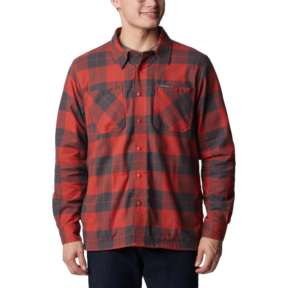 image:imageColumbia Mens Cornell Woods Fleece Lined Shirt JacketWarp RedDelta Woodsman Tartan
