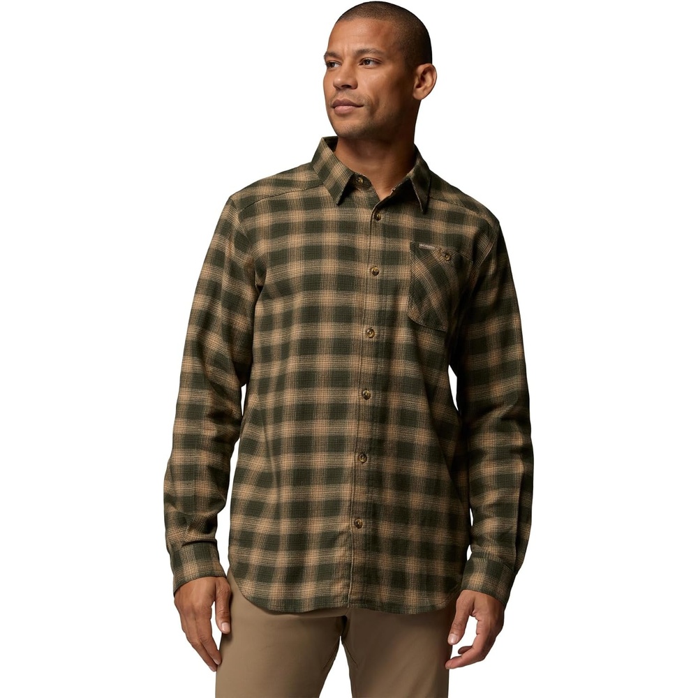 image:imageColumbia Mens Hunt Line Flannel Long Sleeve ShirtSurplus Green
