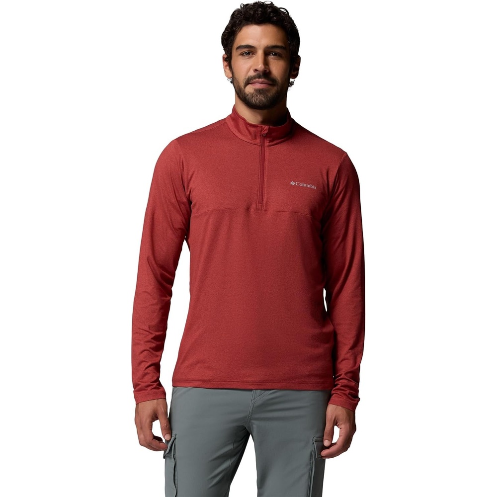 image:imageColumbia Mens Parsons Point Long Sleeve 14 ZipRed Oxide Heather