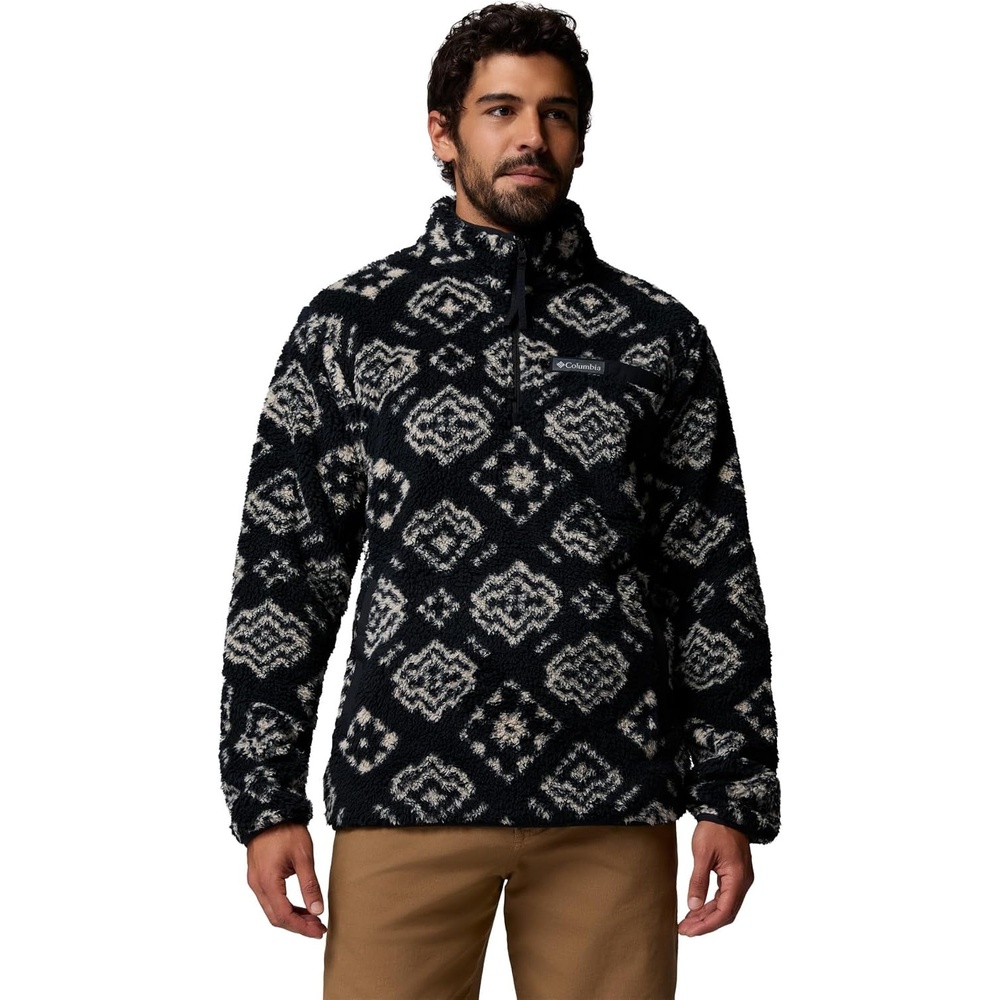 image:imageColumbia Mens Rugged Ridge High Pile Half ZipBlack Checked OutBlack