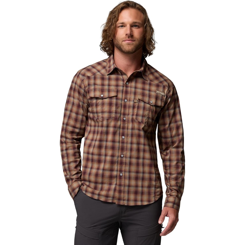 image:imageColumbia Mens Saddle Point II Long Sleeve Western ShirtRed Rocks