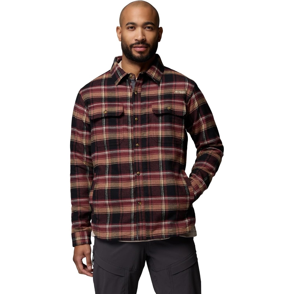 image:imageColumbia Mens Saddle Point Warm Lined FlannelBlackRoundup Plaid