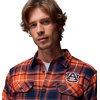 Columbia Men’s Collegiate Flare Gun Flannel Long Sleeve Shirt(Aub – Spark Orange Tartan)