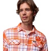 Columbia Men’s Collegiate Flare Gun Flannel Long Sleeve Shirt(Cle – Spark Orange Tartan)