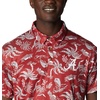 Columbia Men’s Collegiate Super Terminal Tackle Polo(Ala – Red Velvet Dorado Isle Print)