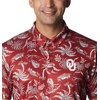 Columbia Men’s Collegiate Super Terminal Tackle Polo(Ok – Red Velvet Dorado Isle Print)
