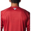 Columbia Men’s Collegiate Terminal Tackle Heather Long Sleeve Shirt(Ark – Red Velvet Heather)