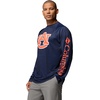 Columbia Men’s Collegiate Terminal Tackle Heather Long Sleeve Shirt(Aub – Collegiate Navy)