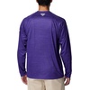 Columbia Men’s Collegiate Terminal Tackle Heather Long Sleeve Shirt(Lsu – Vivid Purple Heather)