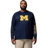 Columbia Men’s Collegiate Terminal Tackle Heather Long Sleeve Shirt(Um – Collegiate Navy Heather)