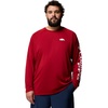 Columbia Men’s Collegiate Terminal Tackle Long Sleeve Shirt(Ark – Red Velvet/White)