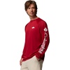 Columbia Men’s Collegiate Terminal Tackle Long Sleeve Shirt(Ark – Red Velvet/White)