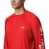 Columbia Men’s Collegiate Terminal Tackle Long Sleeve Shirt(Uga – Bright Red/White)