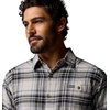 Columbia Men’s Cornell Woods Flannel Long Sleeve Shirt(Flint Grey Texture Plaid)