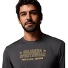 Columbia Men’s Parsons Point Long Sleeve Graphic Tee(Black Heather Blocky Brand)