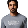 Columbia Men’s Parsons Point Long Sleeve Graphic Tee(City Grey Heather Blocky Brand)