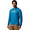 Columbia Men’s Parsons Point Long Sleeve Graphic Tee(Phoenix Blue Heather Blocky Brand)