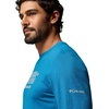 Columbia Men’s Parsons Point Long Sleeve Graphic Tee(Phoenix Blue Heather Blocky Brand)