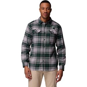 Columbia Men’s Collegiate Flare Gun Flannel Long Sleeve Shirt(Ms – Spruce Tartan)
