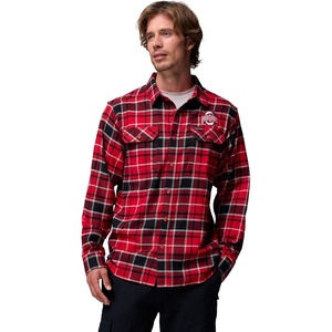Columbia Men’s Collegiate Flare Gun Flannel Long Sleeve Shirt(Os – Intense Red Tartan)