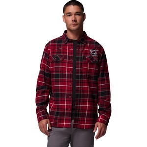 Columbia Men’s Collegiate Flare Gun Flannel Long Sleeve Shirt(Sc – Beet Tartan)