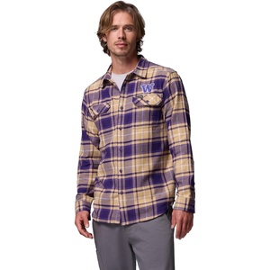 Columbia Men’s Collegiate Flare Gun Flannel Long Sleeve Shirt(Uw – Uw Purple Tartan)