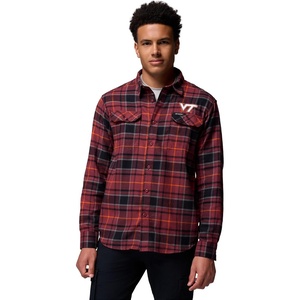 Columbia Men’s Collegiate Flare Gun Flannel Long Sleeve Shirt(Vt – Deep Maroon Tartan)