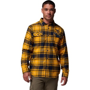 Columbia Men’s Collegiate Flare Gun Flannel Long Sleeve Shirt(Wv – Mlb Gold Tartan)