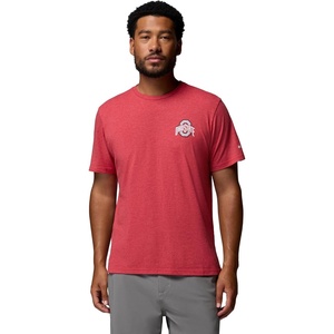 Columbia Mens Collegiate PFG Tee Short Sleeve(Os – Intense Red Heather)